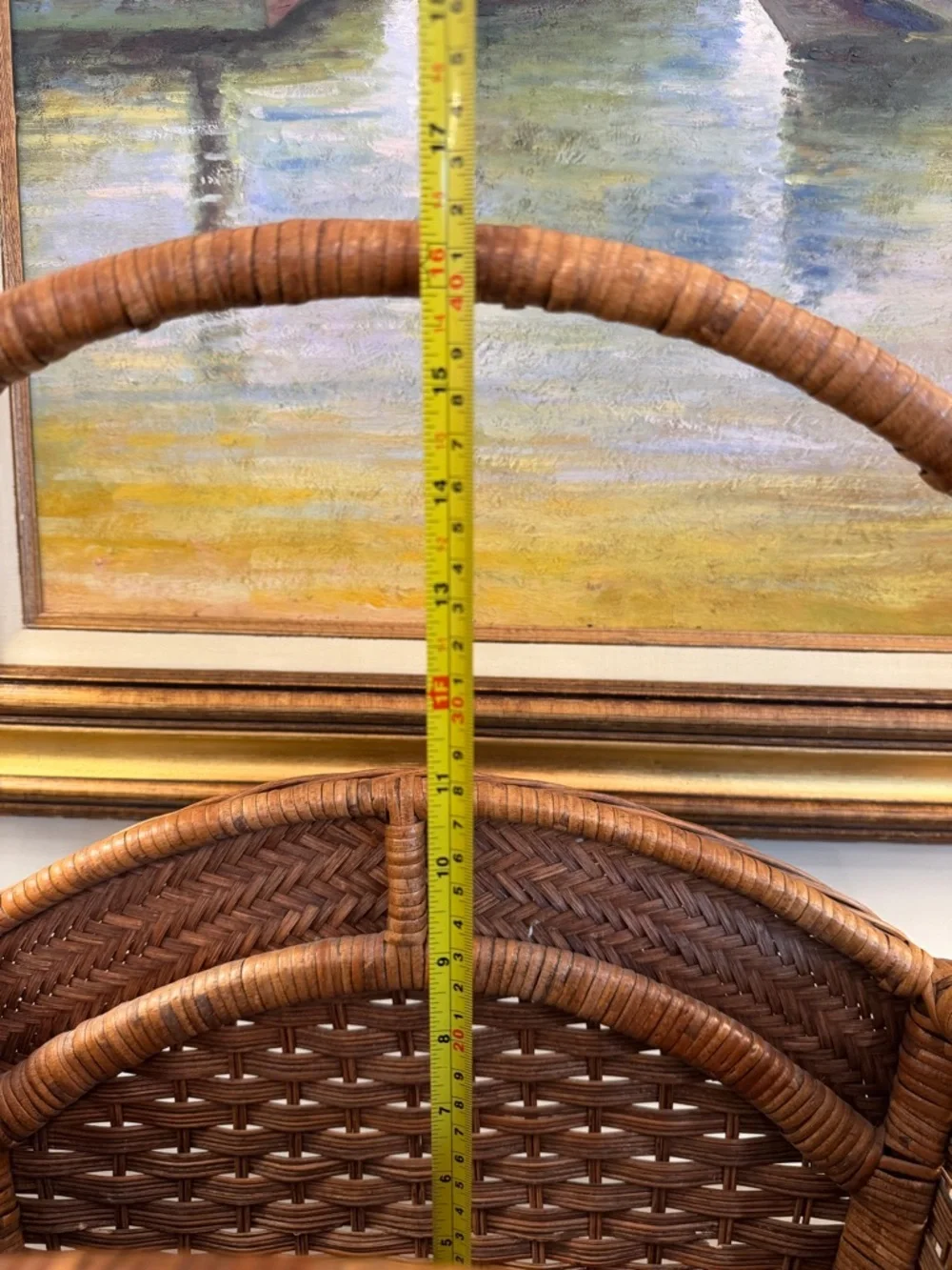 Vintage Rattan Magazine Rack Towel Holder Mid-Century Modern Boho Wicker Bamboo
